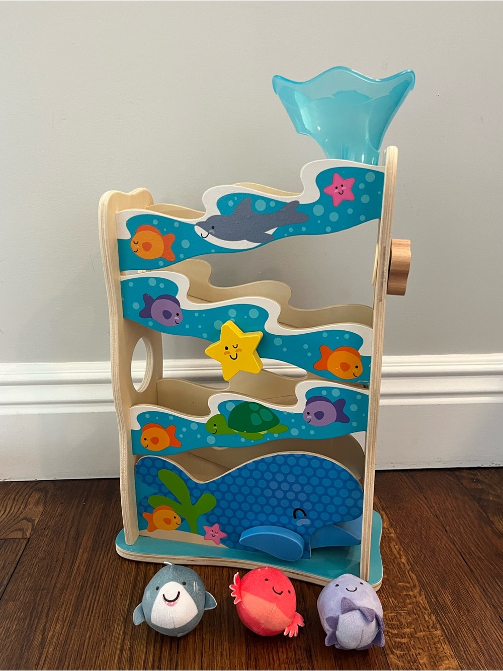 Melissa & Doug Rollables Wooden Ocean Slide Infant and Toddler Toy